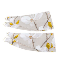 Homescapes Yellow Anita Floral Tie Back Pair - thumbnail 2