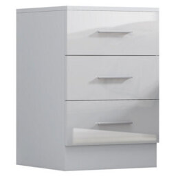 Reflect 3Pc Wardrobe Bundle - 2 Door Corner + 2X 3 Drawer Bedsides - White Gloss & Matt White - H: 180Cm X W: 179Cm X D: 103Cm - thumbnail 8
