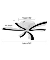 Led Ceiling Light Dimmable Chandelier Black Frame With Remote 60Cm - thumbnail 2
