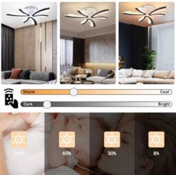 Led Ceiling Light Dimmable Chandelier Black Frame With Remote 60Cm - thumbnail 5