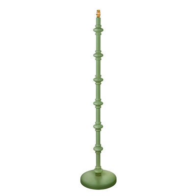 Loops Eco-Friendly 1380mm Tall Satin Cotswold Green Floor Lamp With Brass Holder - image 1