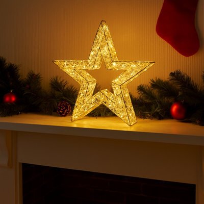 Marco Paul Luxury Led Double Star Christmas Decoration - Gold - image 1