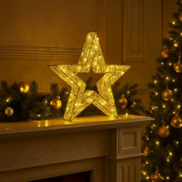 Marco Paul Luxury Led Double Star Christmas Decoration - Gold - thumbnail 4