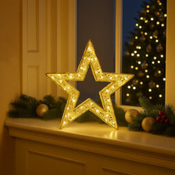 Marco Paul Luxury Led Double Star Christmas Decoration - Gold - thumbnail 9
