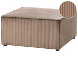 Wyld and Coco Nexra Modern Corduroy Ottoman Sand Beige - Square Footstool W83 X D83 X H41Cm - thumbnail 2