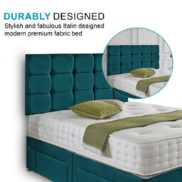 Dining Tables Rio Matching Headboard Divan Set, 2 Drawer On Same Side With Sprung 1500 Comfort Mattress - King - thumbnail 3