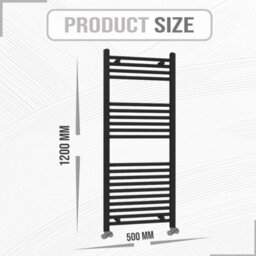ARKO BATHROOM Arko Towel Radiator, Heated Towel Rails,wall Mounted Ladder Radiators 500X1200mm ,black - thumbnail 5