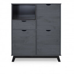 Mercers Furniture Scandian Grey Sideboard Cabinet Solid Wood Pine Wooden Drinks Cupboard Height-120Cm Width-96Cm Depth-40Cm - thumbnail 5