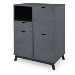 Mercers Furniture Scandian Grey Sideboard Cabinet Solid Wood Pine Wooden Drinks Cupboard Height-120Cm Width-96Cm Depth-40Cm - thumbnail 6