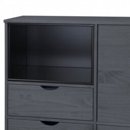 Mercers Furniture Scandian Grey Sideboard Cabinet Solid Wood Pine Wooden Drinks Cupboard Height-120Cm Width-96Cm Depth-40Cm - thumbnail 3