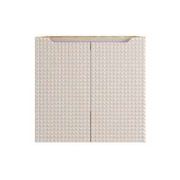 Impact Furniture Bathroom Vanity Unit With Basin 600mm Sink Cabinet Wall Hung Floating Luxury Storage Beige Cashmere Oak Luxor - thumbnail 5
