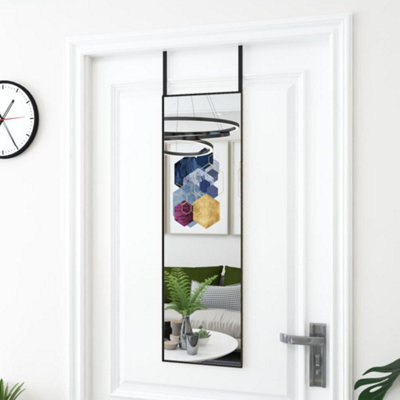 Berkfield Door Mirror Black 30X100 Cm Glass And Aluminium - image 1
