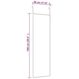Berkfield Door Mirror Black 30X100 Cm Glass And Aluminium - thumbnail 4