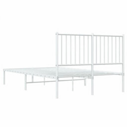 Berkfield Metal Bed Frame With Headboard White 120X200 Cm - thumbnail 7