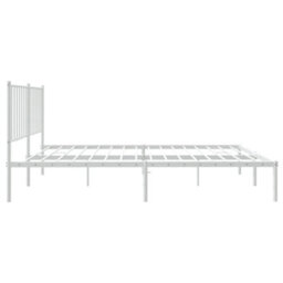 Berkfield Metal Bed Frame With Headboard White 120X200 Cm - thumbnail 6