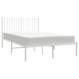 Berkfield Metal Bed Frame With Headboard White 120X200 Cm - thumbnail 3