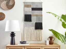 Beliani Fabric Wall Hanging Hangu Cotton 114 Cm Beige - thumbnail 2