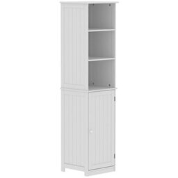 Lassic Hayle Tall Matt White Single Wall-Mounted Bathroom Cabinet (H)160Cm (W)40Cm - thumbnail 1