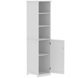 Lassic Hayle Tall Matt White Single Wall-Mounted Bathroom Cabinet (H)160Cm (W)40Cm - thumbnail 2