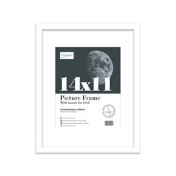 "14X11"" White Frame With Mount For 10X8"" Pictures 20mm Thin Edge Portrait And Landscape Display With Wall Hooks And Kickstand" - thumbnail 1