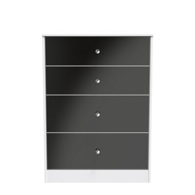 Taunton 4 Drawer Deep Chest In Black & White (Ready Assembled) - image 1