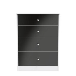 Taunton 4 Drawer Deep Chest In Black & White (Ready Assembled) - thumbnail 1