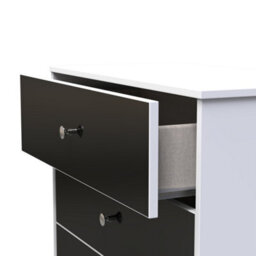 Taunton 4 Drawer Deep Chest In Black & White (Ready Assembled) - thumbnail 5
