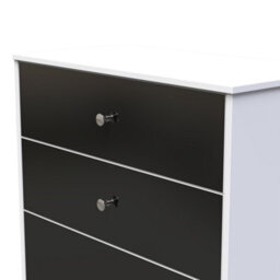 Taunton 4 Drawer Deep Chest In Black & White (Ready Assembled) - thumbnail 4