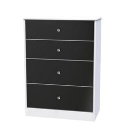 Taunton 4 Drawer Deep Chest In Black & White (Ready Assembled) - thumbnail 3