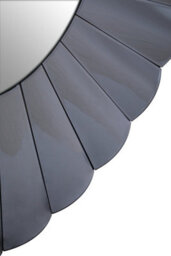 Orsina Round Grey Wall Mirror, Modern Radial Design Decorative Wall Mirror, Grey Mirrored Sunburst Frame, Mirror - thumbnail 4