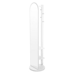 Living And Home Warm White Arched 360-Degree Rotating Full-Length Mirror, 40Cm Dia X 168Cm H - thumbnail 1