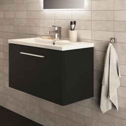 Ideal Standard I.life S Compact Matt Carbon Grey Wood Effect Wall-Mounted Bathroom Vanity Unit (H) 440mm (W) 800mm - thumbnail 5
