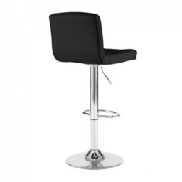 Neo Black Faux Leather Swivel Bar Stool With Polished Chrome Leg - thumbnail 4