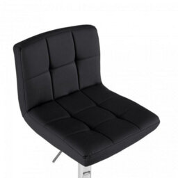 Neo Black Faux Leather Swivel Bar Stool With Polished Chrome Leg - thumbnail 3