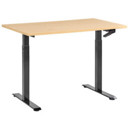 Beliani Manual Adjustable Standing Desk Destines 120 Cm 72 Cm Black/ Light Brown
