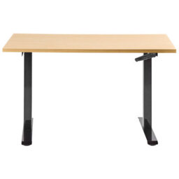 Beliani Manual Adjustable Standing Desk Destines Black/ Light Brown 120 Cm 72 Cm - thumbnail 4