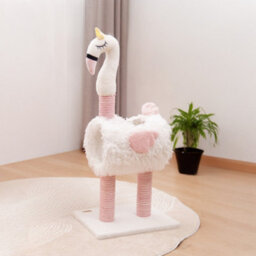 Living And Home Flamingo-Shaped Cat Scratching Board, Cat Bed, Multifunctional, With Interactive Toy Ball - thumbnail 1