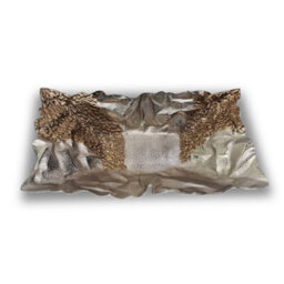 Textured Aluminium Decorative Tray Bowl Ornament And Home Accessory In Bronze Silver 44Cm Width - thumbnail 3