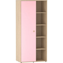Lassic Vida Designs Neptune 1 Door 5 Shelf Wardrobe In Pink & Oak (H)1875mm (W)840mm (D)495mm - thumbnail 8