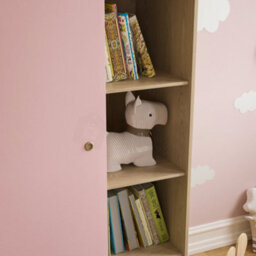 Lassic Vida Designs Neptune 1 Door 5 Shelf Wardrobe In Pink & Oak (H)1875mm (W)840mm (D)495mm - thumbnail 5