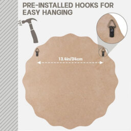 Irregular Wave Mirror 50 Cm Wall Mounted Bathroom Mirror, Large Decorative Irregular Wave Mirror For Bathroom, Washbasin, Living - thumbnail 5