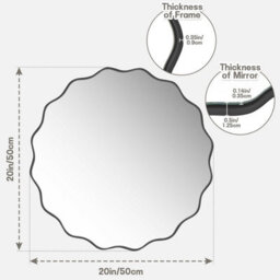 Irregular Wave Mirror 50 Cm Wall Mounted Bathroom Mirror, Large Decorative Irregular Wave Mirror For Bathroom, Washbasin, Living - thumbnail 2