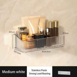 Bathroom Storage Rack, Punch Free, Toilet Organiser Rack, 24.5Cm - thumbnail 2