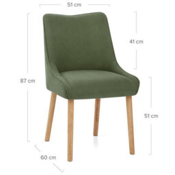 Atlantic Isabella Oak Dining Chair Green Fabric - thumbnail 4