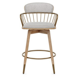 Atlantic Opera Bar Stool Oak & Grey Fabric Atlantic Shopping - thumbnail 5