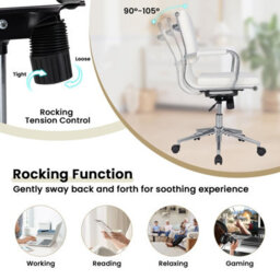 Costway Accent Home Office Chair Adjustable Ergonomic Computer Desk Chair-White - thumbnail 5