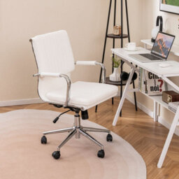 Costway Accent Home Office Chair Adjustable Ergonomic Computer Desk Chair-White - thumbnail 7