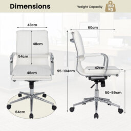 Costway Accent Home Office Chair Adjustable Ergonomic Computer Desk Chair-White - thumbnail 2