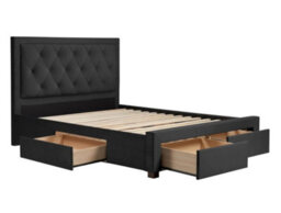 Woodbury Black Velvet Fabric 4 Drawer Storage Bed Frame - 4Ft6 Double - thumbnail 8