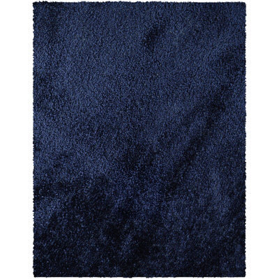 Livabliss Cloudy Shaggy-Solid Color Dark Blue Plush Soft Pile Living Bedroom Rug 200 X 275 Cm Easy Care, Non Shedding - image 1